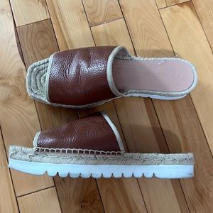made in Italy leather espadrilles size 9 or 39. Open toe